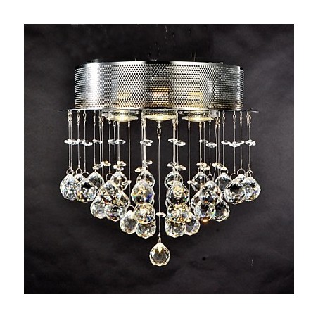 Traditional Classic Crystal Chrome Metal Flush Mount Traditional Classic Crystal Chrome Metal Flush Mount