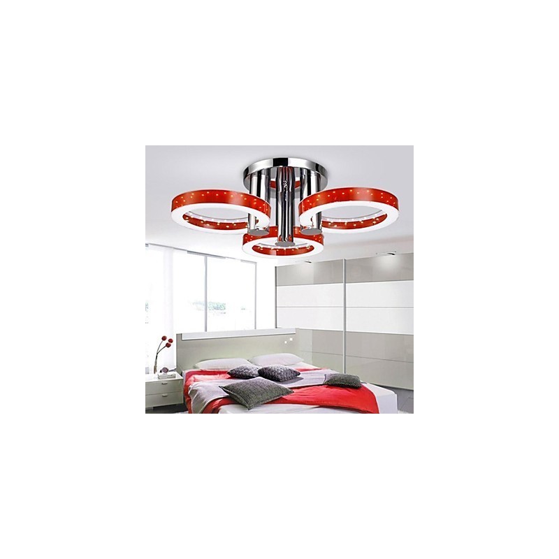 Modern Contemporary Chrome Metal Chandelier Flush Mount