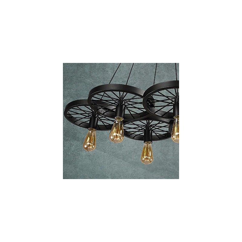Loft Pendant Light Wheel Chandelier Rustic Vintage Retro Country Dining Metal+Painting