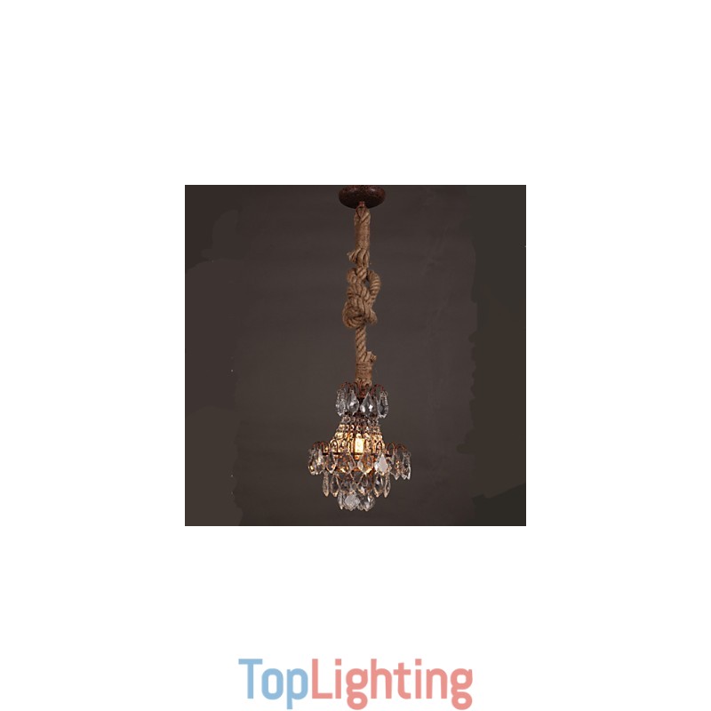 Retro lounge Hemp Industrial Wind Imitation Crystal Chandelier