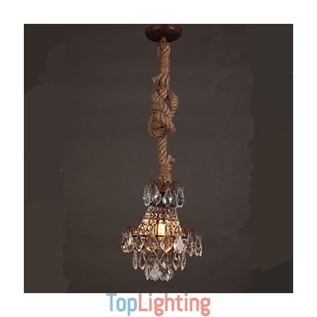 Retro lounge Hemp Industrial Wind Imitation Crystal Chandelier Retro lounge Hemp Industrial Wind Imitation Crystal Chandelier