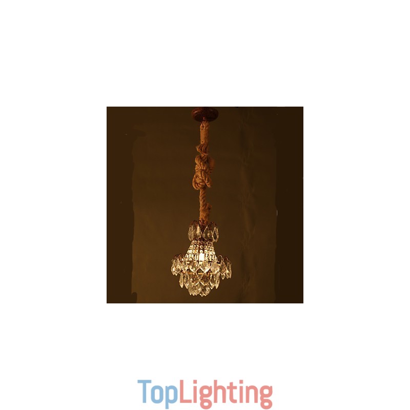 Retro lounge Hemp Industrial Wind Imitation Crystal Chandelier