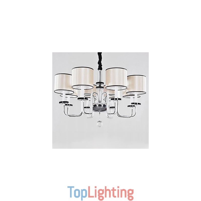 Modern Contemporary Crystal Chrome Metal Chandelier