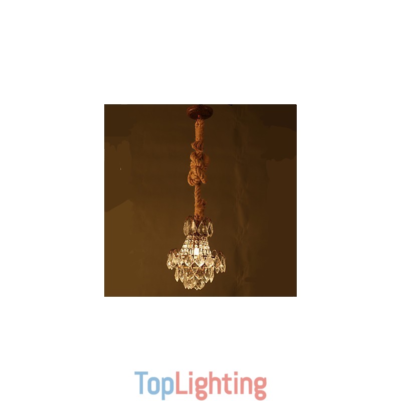Retro lounge Hemp Industrial Wind Imitation Crystal Chandelier