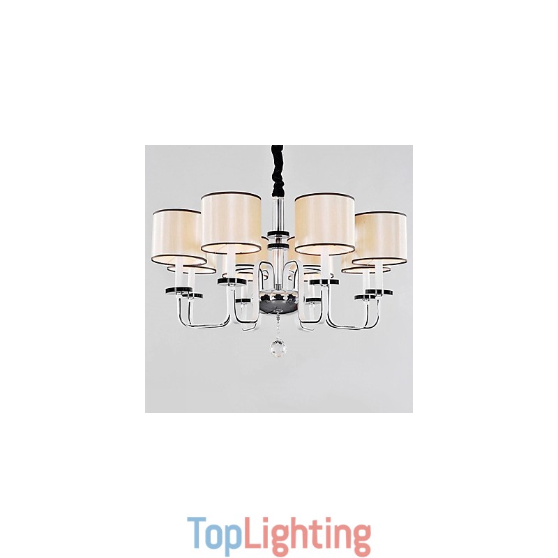 Modern Contemporary Crystal Chrome Metal Chandelier