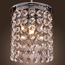 Modern Contemporary Crystal Mini Style Electroplated Pendant Light