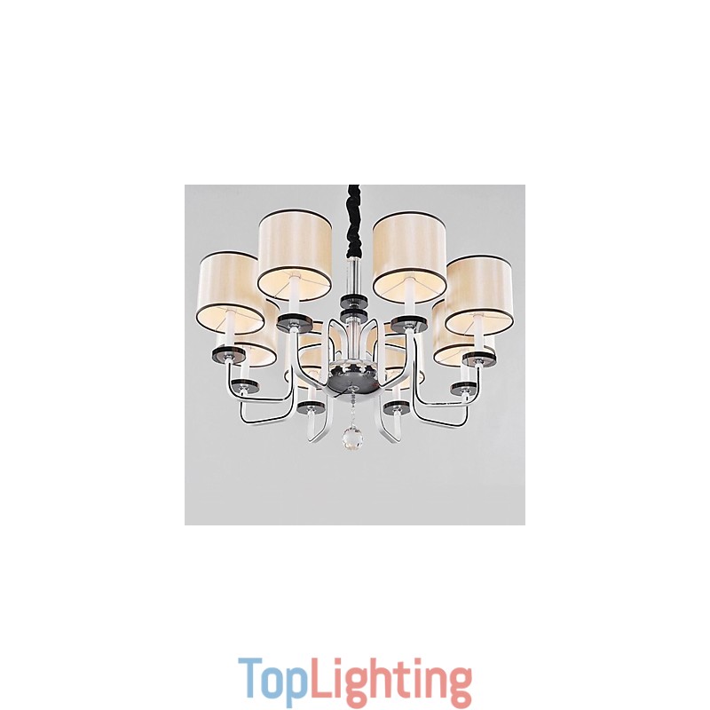 Modern Contemporary Crystal Chrome Metal Chandelier