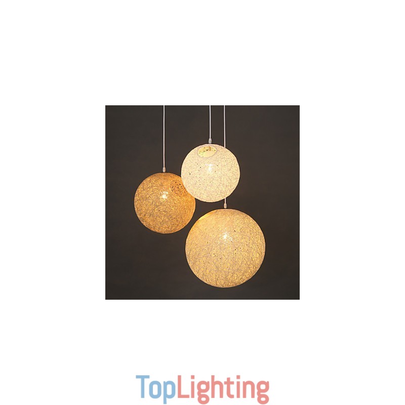 Contemporary And Contracted Spherical Cany Art Lamp Hemp Ball Pendant Lamp Light