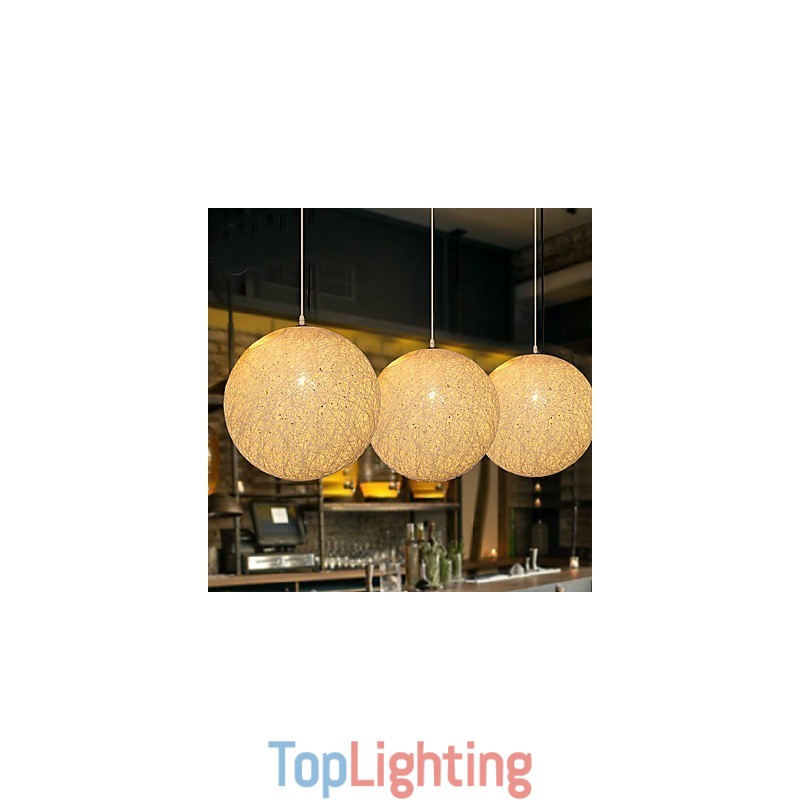 Contemporary And Contracted Spherical Cany Art Lamp Hemp Ball Pendant Lamp Light