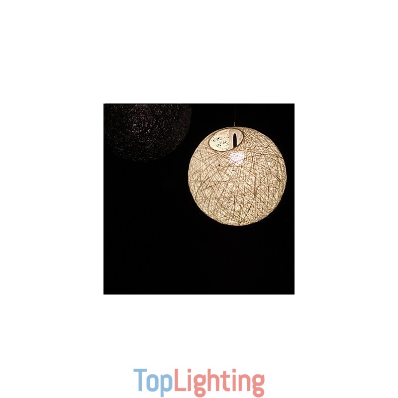 Contemporary And Contracted Spherical Cany Art Lamp Hemp Ball Pendant Lamp Light