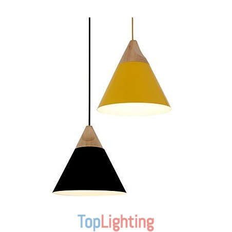 Mini Artistic Cone Pendant Lamp 1 Light Mordern Simplicity Finish Black White Yellow Aluminum & Wooden Droplight Mini Artistic Cone Pendant Lamp 1 Light Mordern Simplicity Finish Black White Yellow Aluminum & Wooden Droplight