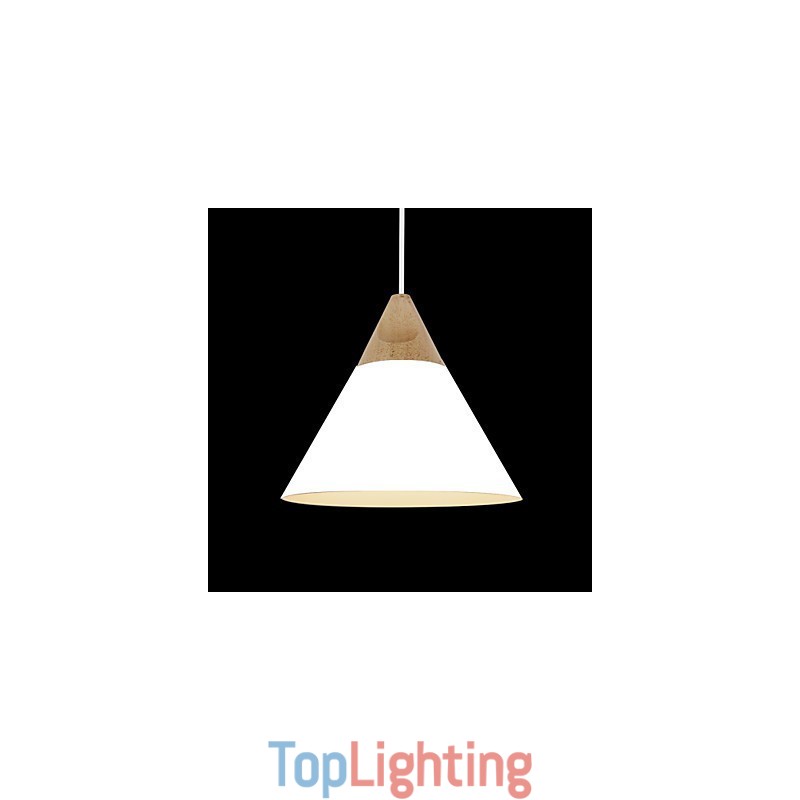 Mini Artistic Cone Pendant Lamp 1 Light Mordern Simplicity Finish Black White Yellow Aluminum & Wooden Droplight