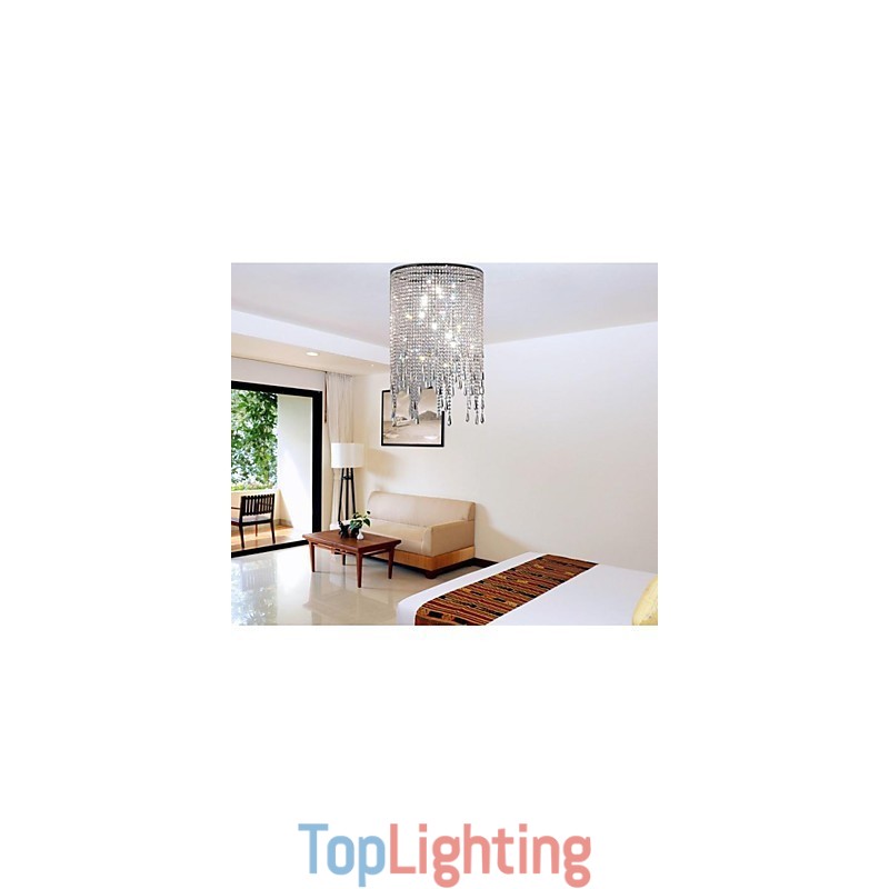 Modern Contemporary Crystal Metal Pendant Light