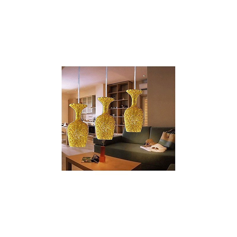 Woven Aluminum Chandelier With Three Head Lamp Apple