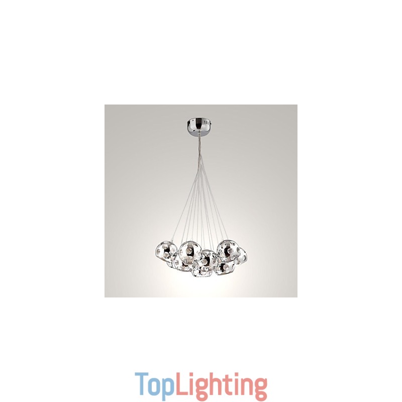 Modern Contemporary Globe Chrome Metal Pendant Light