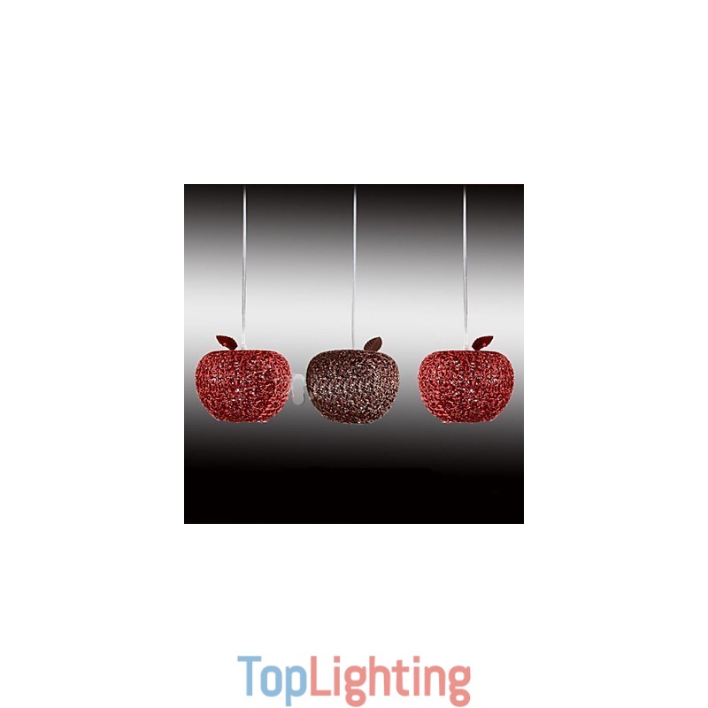 Woven Aluminum Chandelier With Three Head Lamp Apple