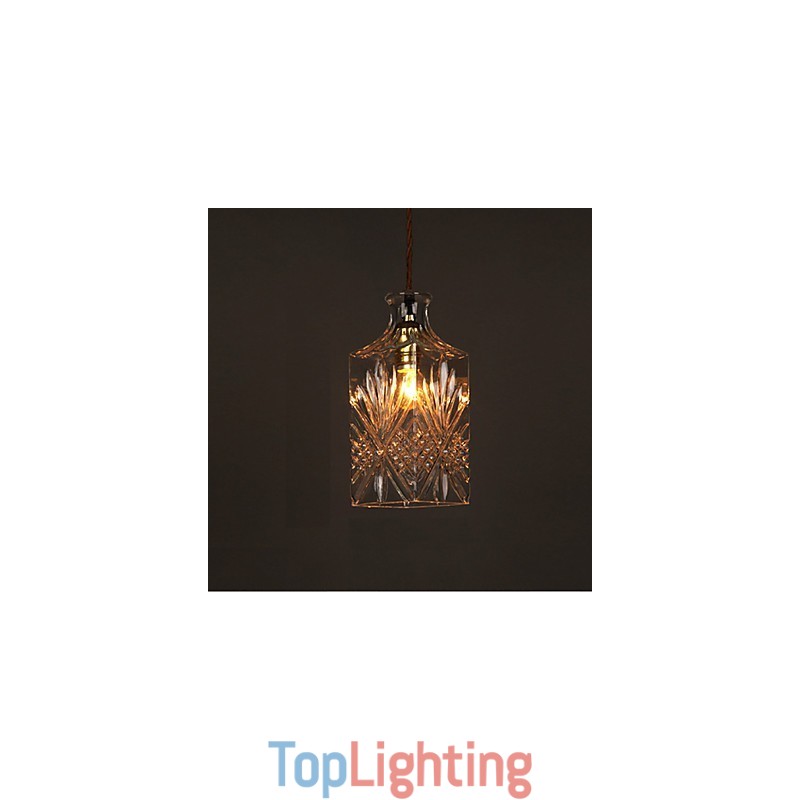 Romantic Bottle Creative Carved Art Glass Chandelier Light Pendant Light