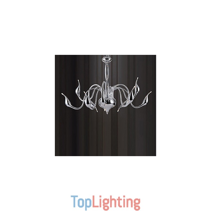 Modern Contemporary Electroplated Metal Chandelier