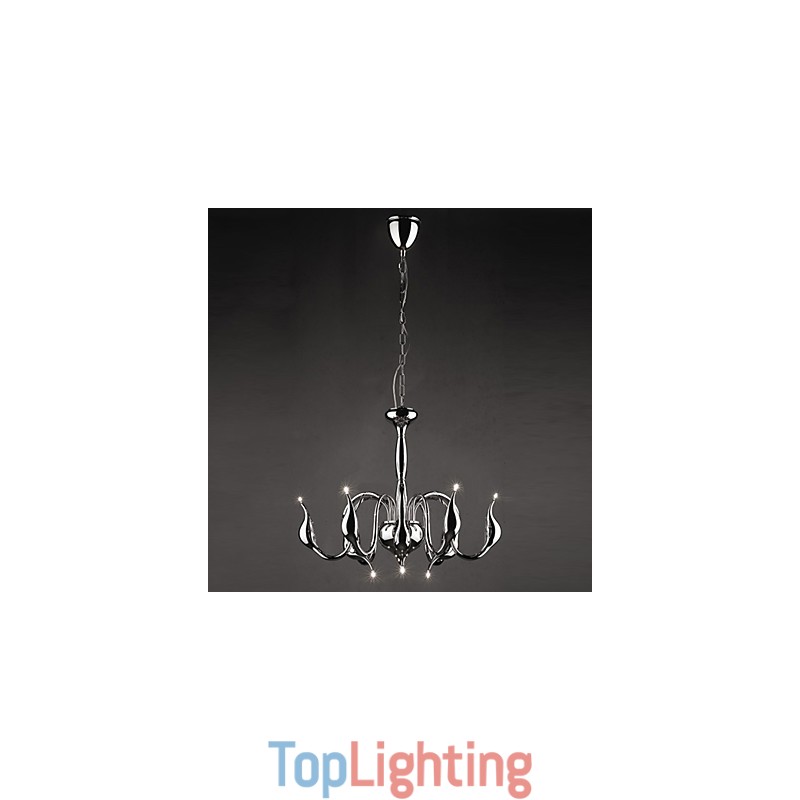 Modern Contemporary Electroplated Metal Chandelier