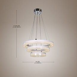 Crystal Pendant Light Modern Lamp Three Rings