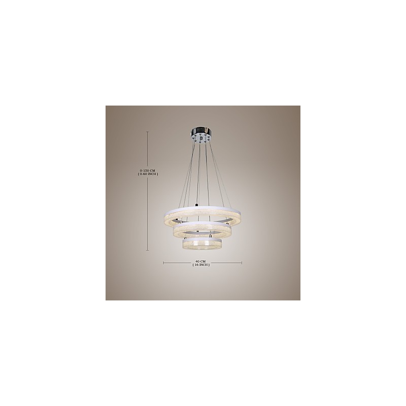 Crystal Pendant Light Modern Lamp Three Rings
