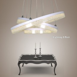 Crystal Pendant Light Modern Lamp Three Rings