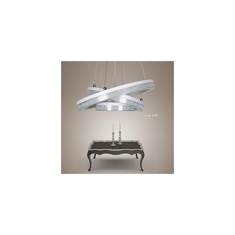 Crystal Pendant Light Modern Lamp Three Rings
