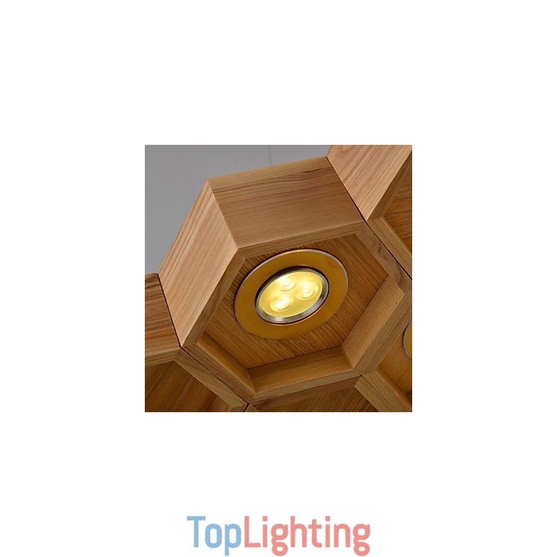Designer Art Individuality Chandelier Simple Honeycomb Wood Lamps
