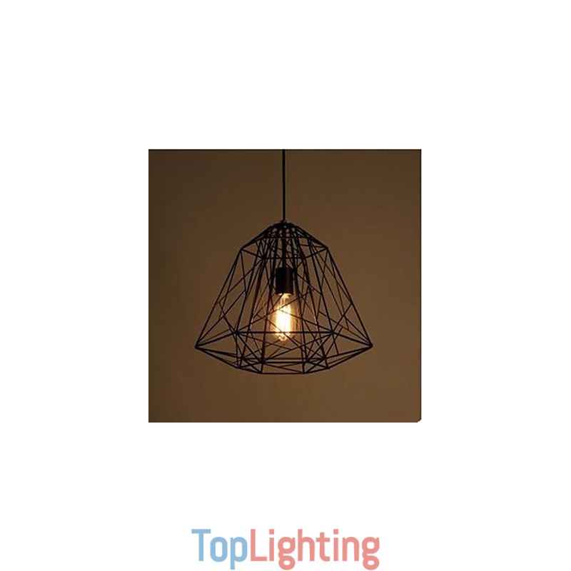 Retro Little Sitting Wrought Iron Diamond Pendant Lamp