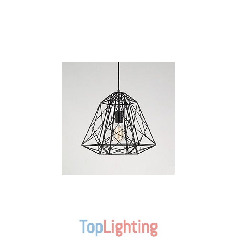 Retro Little Sitting Wrought Iron Diamond Pendant Lamp